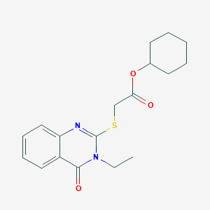 molecular formula C18H22N2O3S B1202958 2-[(3-乙基-4-氧代-2-喹唑啉基)硫代]乙酸环己酯 