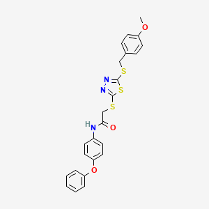 2-((5-((4-Methoxybenzyl)thio)-1,3,4-thiadiazol-2-yl)thio)-N-(4-phenoxyphenyl)acetamide