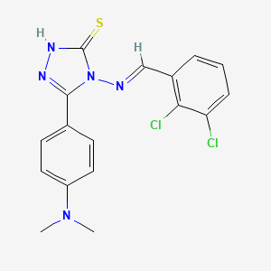 molecular formula C17H15Cl2N5S B12029608 4-{[(E)-(2,3-Dichlorophenyl)methylidene]amino}-5-[4-(dimethylamino)phenyl]-4H-1,2,4-triazole-3-thiol 