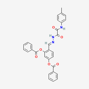 molecular formula C30H23N3O6 B12029651 5-(Benzoyloxy)-2-(2-(oxo(4-toluidino)acetyl)carbohydrazonoyl)phenyl benzoate CAS No. 769148-53-0