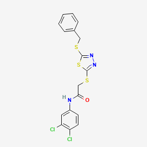 2-((5-(Benzylthio)-1,3,4-thiadiazol-2-yl)thio)-N-(3,4-dichlorophenyl)acetamide