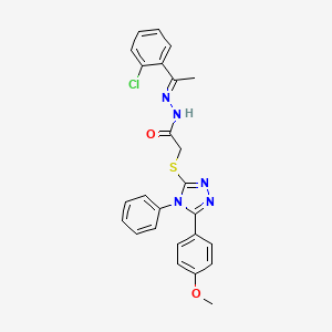 N'-[(E)-1-(2-chlorophenyl)ethylidene]-2-{[5-(4-methoxyphenyl)-4-phenyl-4H-1,2,4-triazol-3-yl]sulfanyl}acetohydrazide