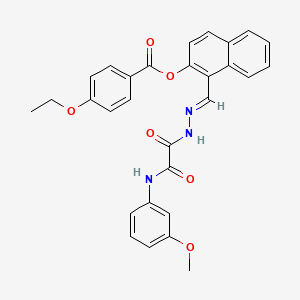 1-((2-(2-((3-Methoxyphenyl)amino)-2-oxoacetyl)hydrazono)methyl)naphthalen-2-yl 4-ethoxybenzoate