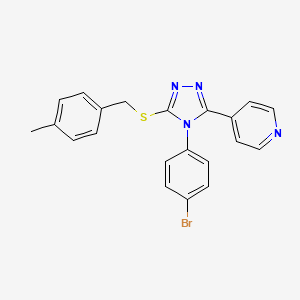 4-(4-(4-Bromophenyl)-5-((4-methylbenzyl)thio)-4H-1,2,4-triazol-3-yl)pyridine