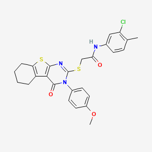 N-(3-chloro-4-methylphenyl)-2-{[3-(4-methoxyphenyl)-4-oxo-3,4,5,6,7,8-hexahydro[1]benzothieno[2,3-d]pyrimidin-2-yl]sulfanyl}acetamide