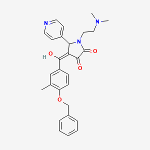 (4E)-4-{[4-(benzyloxy)-3-methylphenyl](hydroxy)methylidene}-1-[2-(dimethylamino)ethyl]-5-(pyridin-4-yl)pyrrolidine-2,3-dione