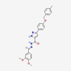 N'-[(E)-(3,4-dimethoxyphenyl)methylidene]-3-{4-[(4-methylbenzyl)oxy]phenyl}-1H-pyrazole-5-carbohydrazide