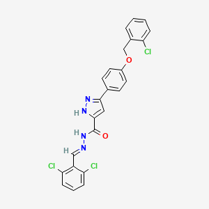 3-{4-[(2-chlorobenzyl)oxy]phenyl}-N'-[(E)-(2,6-dichlorophenyl)methylidene]-1H-pyrazole-5-carbohydrazide