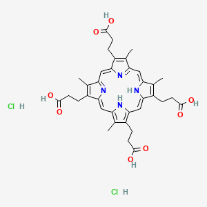 21H,23H-Porphine-2,7,12,18-tetrapropanoic acid, 3,8,13,17-tetramethyl-, dihydrochloride