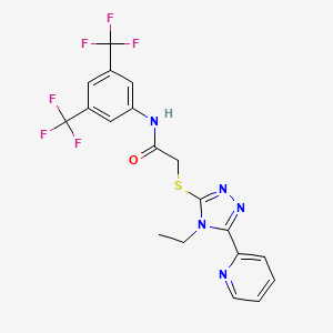 N-[3,5-bis(trifluoromethyl)phenyl]-2-{[4-ethyl-5-(2-pyridinyl)-4H-1,2,4-triazol-3-yl]sulfanyl}acetamide