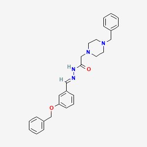 molecular formula C27H30N4O2 B12029968 N'-{(E)-[3-(benzyloxy)phenyl]methylidene}-2-(4-benzylpiperazin-1-yl)acetohydrazide 