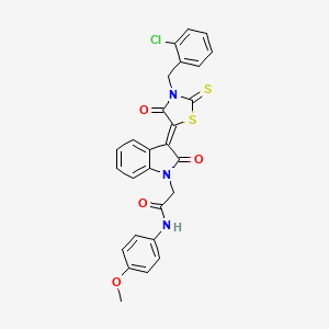 molecular formula C27H20ClN3O4S2 B12029977 2-{(3Z)-3-[3-(2-chlorobenzyl)-4-oxo-2-thioxo-1,3-thiazolidin-5-ylidene]-2-oxo-2,3-dihydro-1H-indol-1-yl}-N-(4-methoxyphenyl)acetamide 