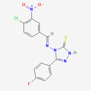 4-((4-Chloro-3-nitrobenzylidene)amino)-3-(4-fluorophenyl)-1H-1,2,4-triazole-5(4H)-thione