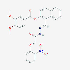 [1-[(E)-[[2-(2-nitrophenoxy)acetyl]hydrazinylidene]methyl]naphthalen-2-yl] 3,4-dimethoxybenzoate