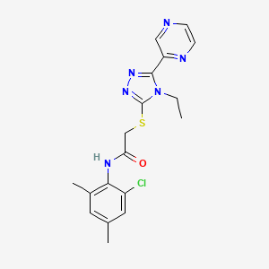 N-(2-Chloro-4,6-dimethylphenyl)-2-((4-ethyl-5-(pyrazin-2-yl)-4H-1,2,4-triazol-3-yl)thio)acetamide