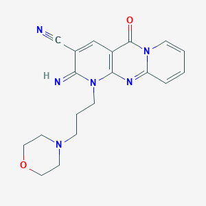 6-imino-7-(3-morpholin-4-ylpropyl)-2-oxo-1,7,9-triazatricyclo[8.4.0.03,8]tetradeca-3(8),4,9,11,13-pentaene-5-carbonitrile