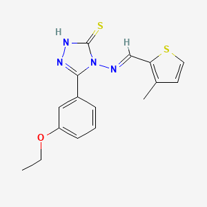 3-(3-Ethoxyphenyl)-4-(((3-methylthiophen-2-yl)methylene)amino)-1H-1,2,4-triazole-5(4H)-thione