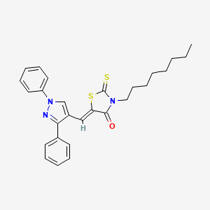 (5Z)-5-[(1,3-diphenyl-1H-pyrazol-4-yl)methylene]-3-octyl-2-thioxo-1,3-thiazolidin-4-one