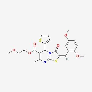 2-Methoxyethyl 2-(2,5-dimethoxybenzylidene)-7-methyl-3-oxo-5-(thiophen-2-yl)-3,5-dihydro-2H-thiazolo[3,2-a]pyrimidine-6-carboxylate