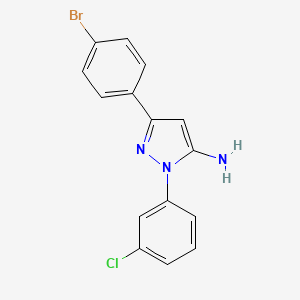 molecular formula C15H11BrClN3 B12030152 3-(4-Bromophenyl)-1-(3-chlorophenyl)-1H-pyrazol-5-amine CAS No. 618098-29-6