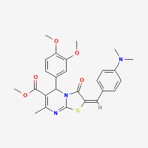 methyl (2E)-5-(3,4-dimethoxyphenyl)-2-[4-(dimethylamino)benzylidene]-7-methyl-3-oxo-2,3-dihydro-5H-[1,3]thiazolo[3,2-a]pyrimidine-6-carboxylate