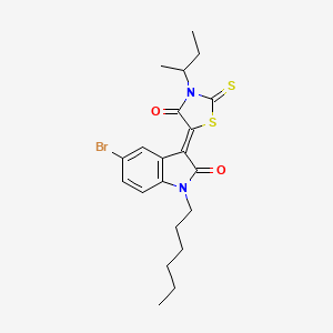 (3Z)-5-Bromo-3-(3-sec-butyl-4-oxo-2-thioxo-1,3-thiazolidin-5-ylidene)-1-hexyl-1,3-dihydro-2H-indol-2-one