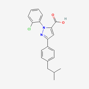 molecular formula C20H19ClN2O2 B12030356 1-(2-Chlorophenyl)-3-(4-isobutylphenyl)-1H-pyrazole-5-carboxylic acid CAS No. 618103-02-9