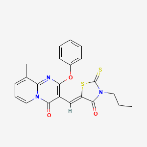 9-methyl-3-[(Z)-(4-oxo-3-propyl-2-thioxo-1,3-thiazolidin-5-ylidene)methyl]-2-phenoxy-4H-pyrido[1,2-a]pyrimidin-4-one