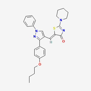 molecular formula C28H30N4O2S B12030387 (5Z)-5-{[3-(4-butoxyphenyl)-1-phenyl-1H-pyrazol-4-yl]methylene}-2-(1-piperidinyl)-1,3-thiazol-4(5H)-one CAS No. 378770-91-3