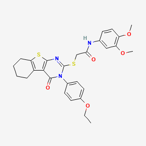 N-(3,4-dimethoxyphenyl)-2-{[3-(4-ethoxyphenyl)-4-oxo-3,4,5,6,7,8-hexahydro[1]benzothieno[2,3-d]pyrimidin-2-yl]sulfanyl}acetamide