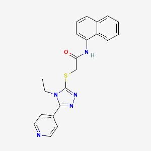 molecular formula C21H19N5OS B12030471 2-{[4-ethyl-5-(pyridin-4-yl)-4H-1,2,4-triazol-3-yl]sulfanyl}-N-(naphthalen-1-yl)acetamide CAS No. 482639-80-5