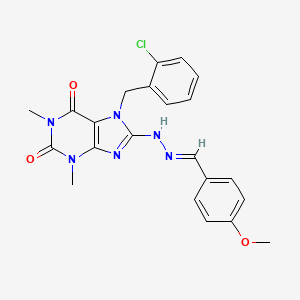 4-methoxybenzaldehyde [7-(2-chlorobenzyl)-1,3-dimethyl-2,6-dioxo-2,3,6,7-tetrahydro-1H-purin-8-yl]hydrazone