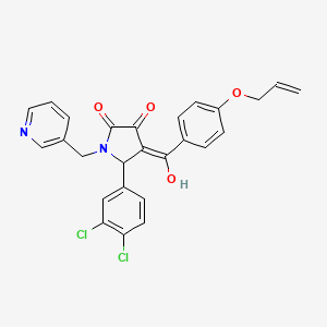 molecular formula C26H20Cl2N2O4 B12030524 4-(4-(Allyloxy)benzoyl)-5-(3,4-dichlorophenyl)-3-hydroxy-1-(pyridin-3-ylmethyl)-1H-pyrrol-2(5H)-one CAS No. 618077-49-9