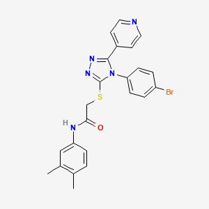 molecular formula C23H20BrN5OS B12030530 2-{[4-(4-bromophenyl)-5-(pyridin-4-yl)-4H-1,2,4-triazol-3-yl]sulfanyl}-N-(3,4-dimethylphenyl)acetamide CAS No. 477330-33-9