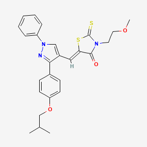 molecular formula C26H27N3O3S2 B12030571 (5Z)-5-{[3-(4-isobutoxyphenyl)-1-phenyl-1H-pyrazol-4-yl]methylene}-3-(2-methoxyethyl)-2-thioxo-1,3-thiazolidin-4-one CAS No. 624724-24-9