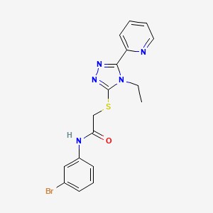 molecular formula C17H16BrN5OS B12030586 N-(3-Bromophenyl)-2-((4-ethyl-5-(pyridin-2-yl)-4H-1,2,4-triazol-3-yl)thio)acetamide CAS No. 618415-47-7