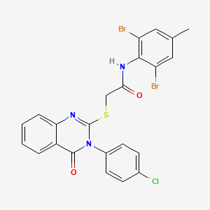 2-{[3-(4-chlorophenyl)-4-oxo-3,4-dihydroquinazolin-2-yl]sulfanyl}-N-(2,6-dibromo-4-methylphenyl)acetamide