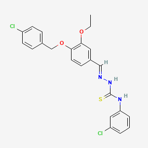 1-(3-chlorophenyl)-3-[(E)-[4-[(4-chlorophenyl)methoxy]-3-ethoxyphenyl]methylideneamino]thiourea