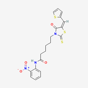 N-(2-Nitrophenyl)-6-[(5E)-4-oxo-5-(2-thienylmethylene)-2-thioxo-1,3-thiazolidin-3-YL]hexanamide