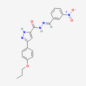 N'-(3-nitrobenzylidene)-3-(4-propoxyphenyl)-1H-pyrazole-5-carbohydrazide