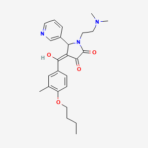 molecular formula C25H31N3O4 B12030723 4-(4-butoxy-3-methylbenzoyl)-1-[2-(dimethylamino)ethyl]-3-hydroxy-5-(3-pyridinyl)-1,5-dihydro-2H-pyrrol-2-one 