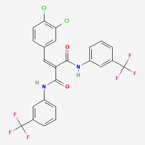 molecular formula C24H14Cl2F6N2O2 B12030751 2-(3,4-dichlorobenzylidene)-N,N'-bis[3-(trifluoromethyl)phenyl]propanediamide CAS No. 374544-56-6