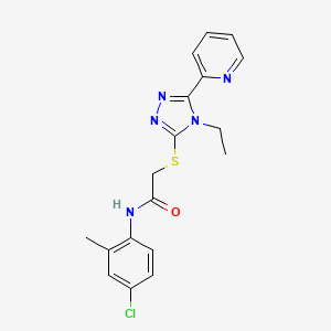 molecular formula C18H18ClN5OS B12030764 N-(4-chloro-2-methylphenyl)-2-[(4-ethyl-5-pyridin-2-yl-1,2,4-triazol-3-yl)sulfanyl]acetamide CAS No. 573973-86-1