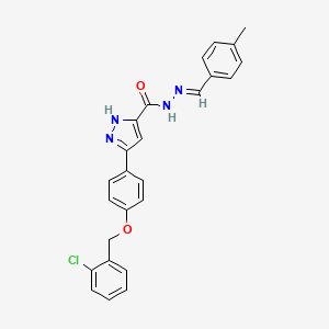 5-(4-((2-Chlorobenzyl)oxy)phenyl)-N'-(4-methylbenzylidene)-1H-pyrazole-3-carbohydrazide