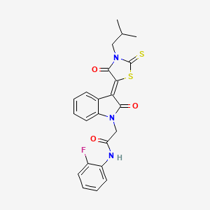 N-(2-Fluorophenyl)-2-[(3Z)-3-(3-isobutyl-4-oxo-2-thioxo-1,3-thiazolidin-5-ylidene)-2-oxo-2,3-dihydro-1H-indol-1-YL]acetamide