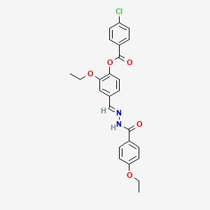 2-Ethoxy-4-(2-(4-ethoxybenzoyl)carbohydrazonoyl)phenyl 4-chlorobenzoate