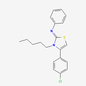 molecular formula C20H21ClN2S B12030916 N-(4-(4-Chlorophenyl)-3-pentyl-1,3-thiazol-2(3H)-ylidene)aniline CAS No. 374548-96-6