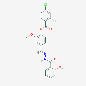 4-[(E)-{2-[(2-hydroxyphenyl)carbonyl]hydrazinylidene}methyl]-2-methoxyphenyl 2,4-dichlorobenzoate