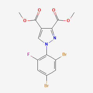 dimethyl 1-(2,4-dibromo-6-fluorophenyl)-1H-pyrazole-3,4-dicarboxylate