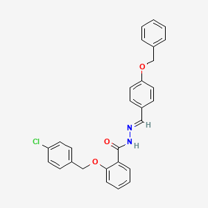 molecular formula C28H23ClN2O3 B12030952 N'-(4-(Benzyloxy)benzylidene)-2-((4-chlorobenzyl)oxy)benzohydrazide CAS No. 765271-48-5